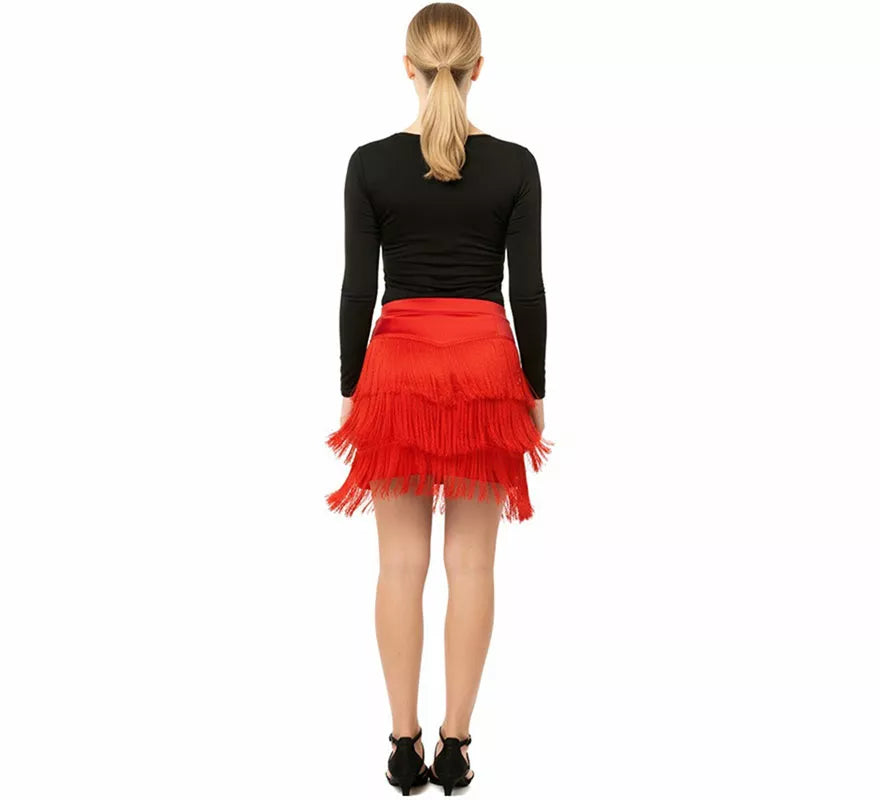 Translation missing: it.Falda Charlestón roja con Flecos para mujer