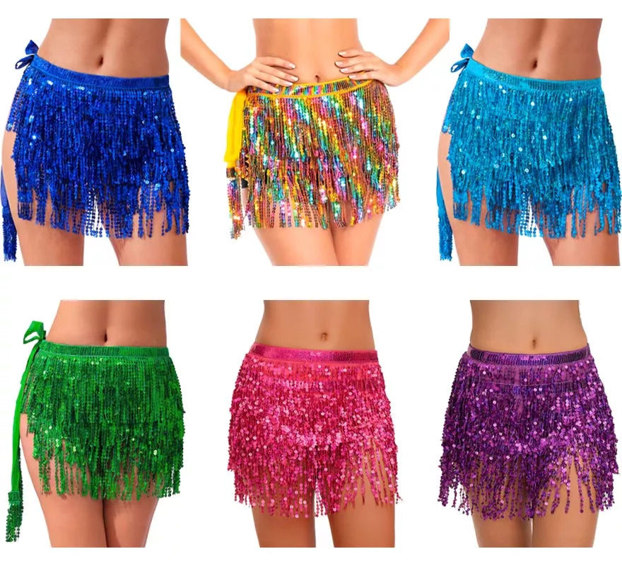 Translation missing: it.Falda con Lentejuelas y Flecos en varios colores para mujer