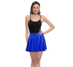 Gonna da aviatore blu metallizzato da donna