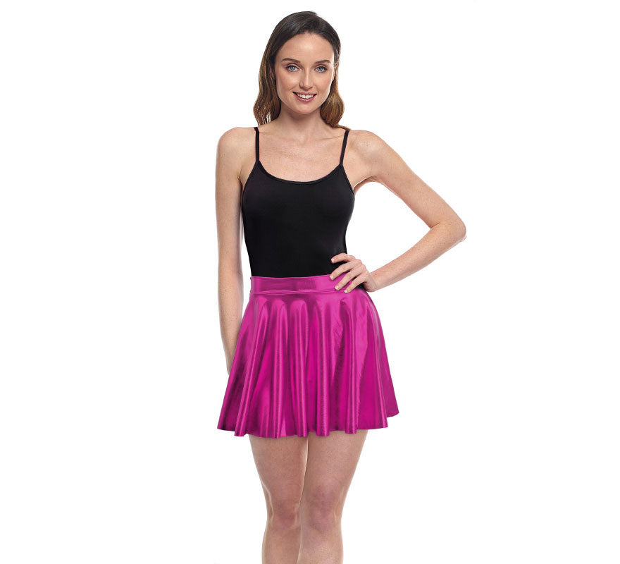 Translation missing: es.Falda de Vuelo fucsia metal para mujer