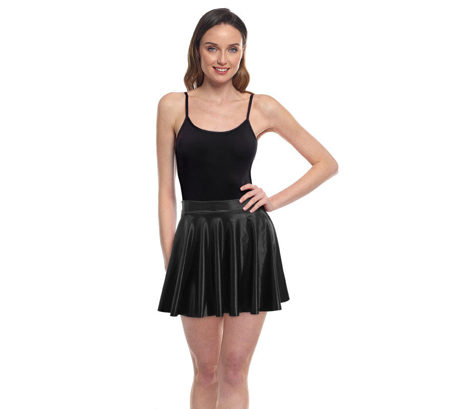 Translation missing: es.Falda de Vuelo negro metal para mujer