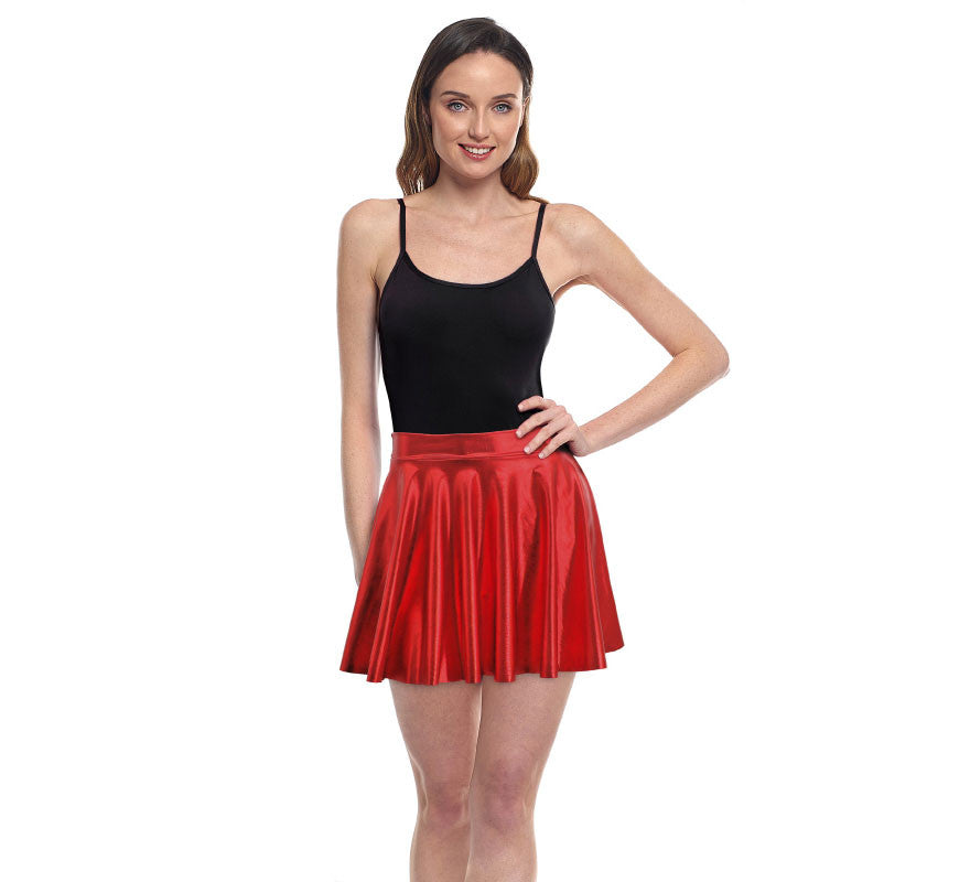 Translation missing: es.Falda de Vuelo rojo metal para mujer