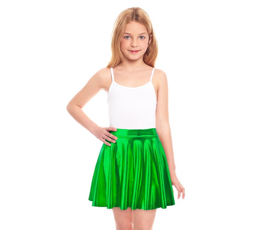 Translation missing: it.Falda de Vuelo verde metalizada para niña