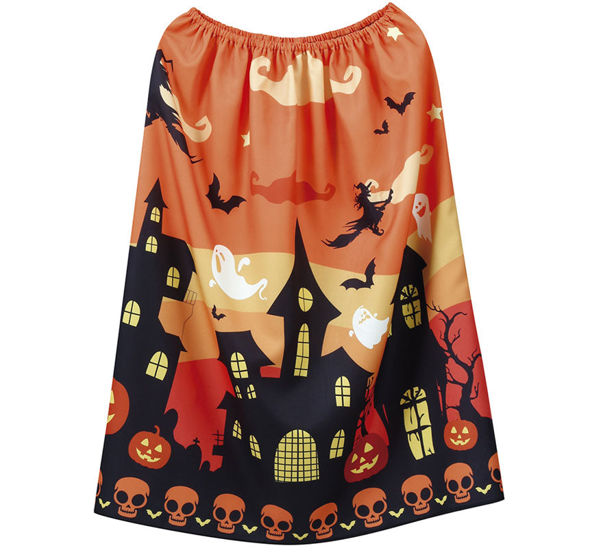 Translation missing: it.Falda Halloween Naranja Acampanada