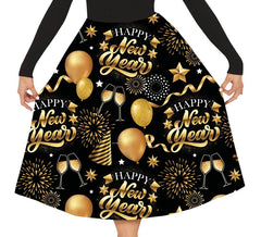 Gonna Happy New Year nera e oro da donna