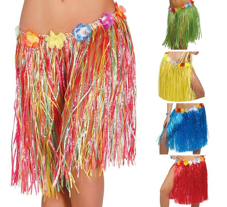 Translation missing: it.Falda Hawaiana con Flores en varios colores 50 cm