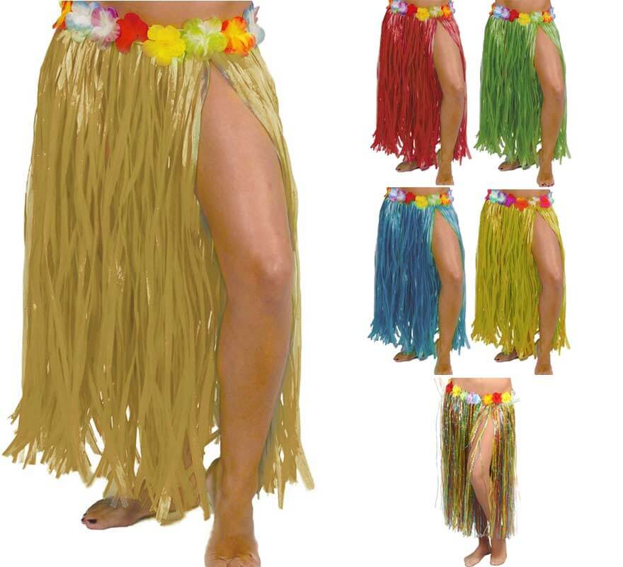 Translation missing: it.Falda Hawaiana con Flores en varios colores 75 cm