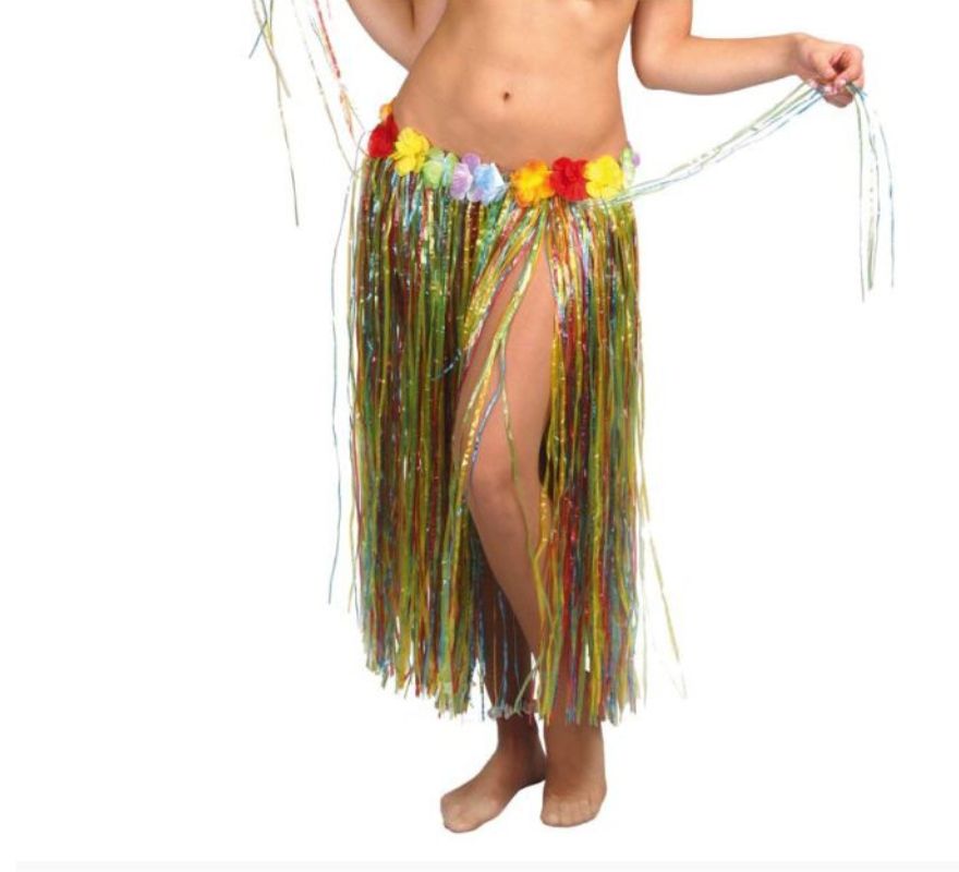 Translation missing: it.Falda Hawaiana con Flores en varios colores 75 cm