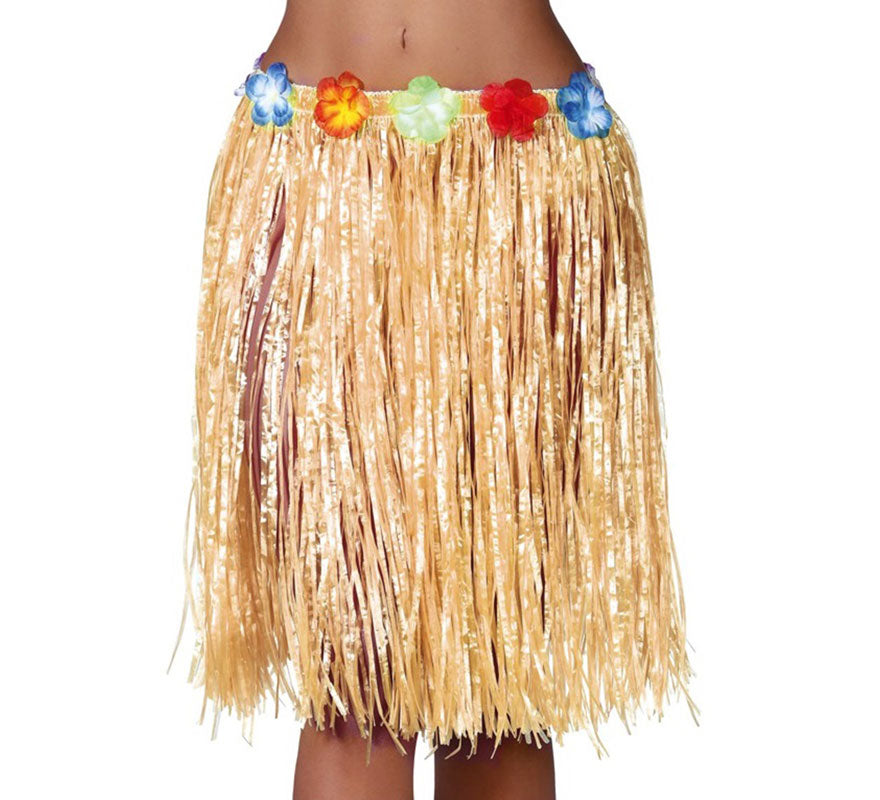 Translation missing: it.Falda Hawaiana Flores de Paja de 55 cm