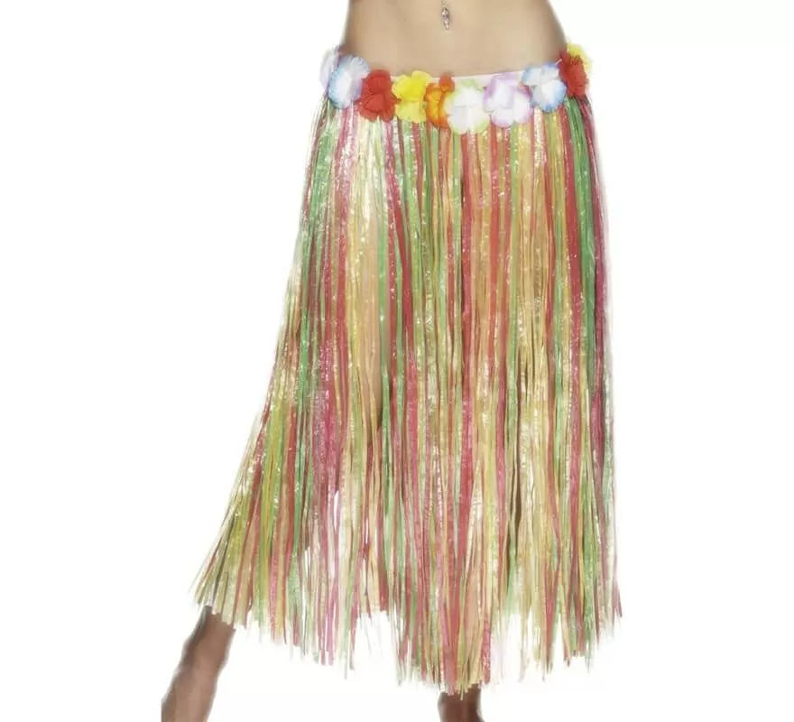 Translation missing: it.Falda Hawaiana Larga multicolor con flores 79cm