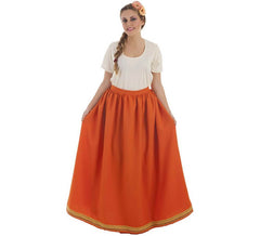 Gonna medievale arancione per donna