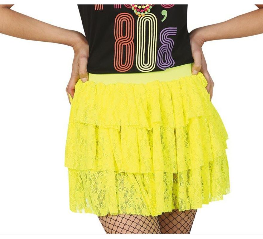 Falda de encaje en varios colores de los años 80
