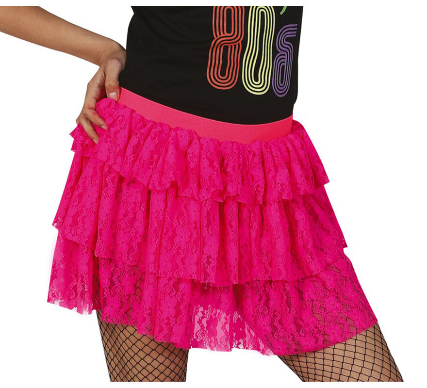 Falda de encaje en varios colores de los años 80