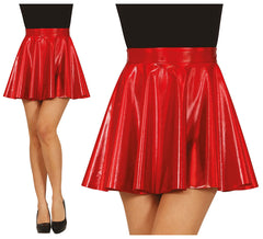 Gonna rossa pin up con effetto lucido da donna
