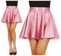Gonna pin up rosa con effetto lucido da donna