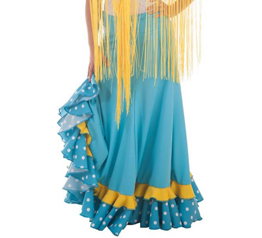 Translation missing: it.Falda Sevillana Azul con Topos