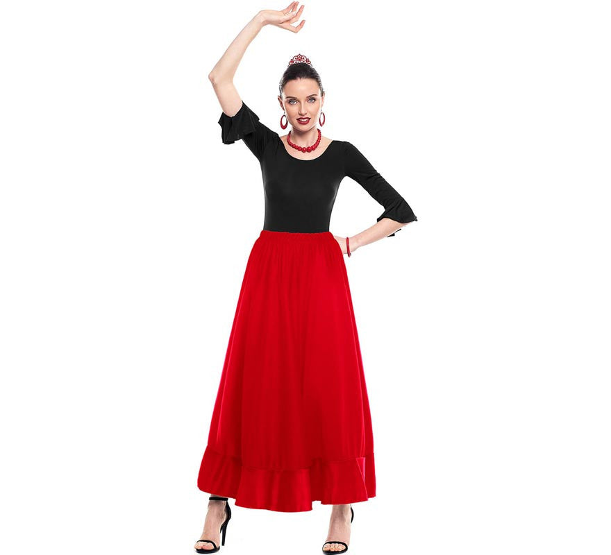 Translation missing: es.Falda Sevillana de Ensayo roja para mujer