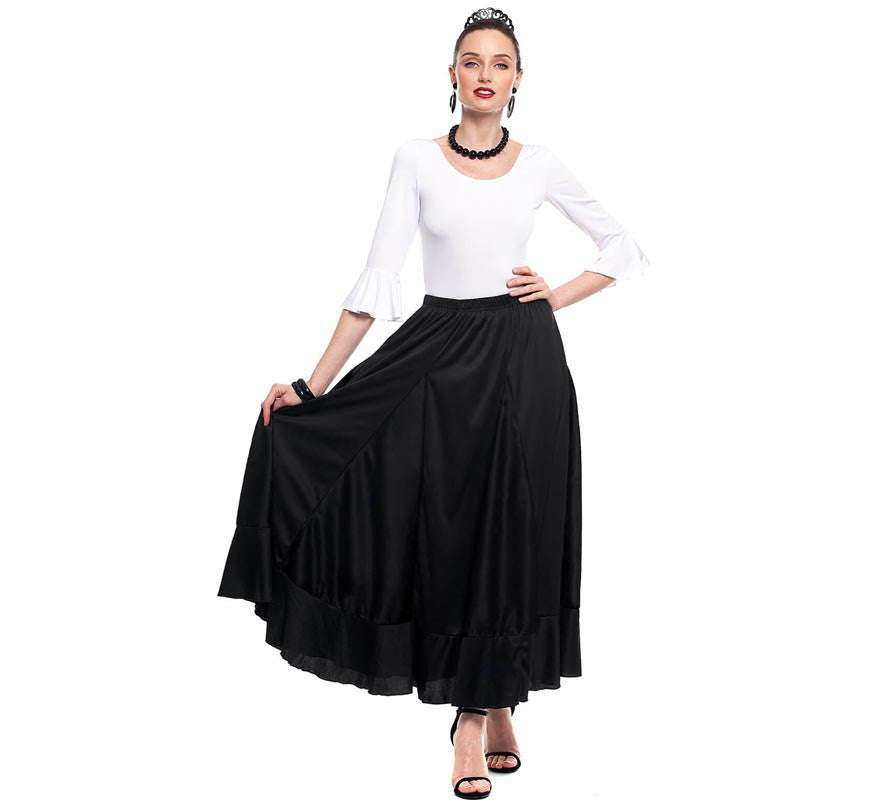 Translation missing: it.Falda Sevillana de Quillas negro para mujer