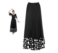 Falda Sevillana doble Volante con Lunar negro y blanco para mujer