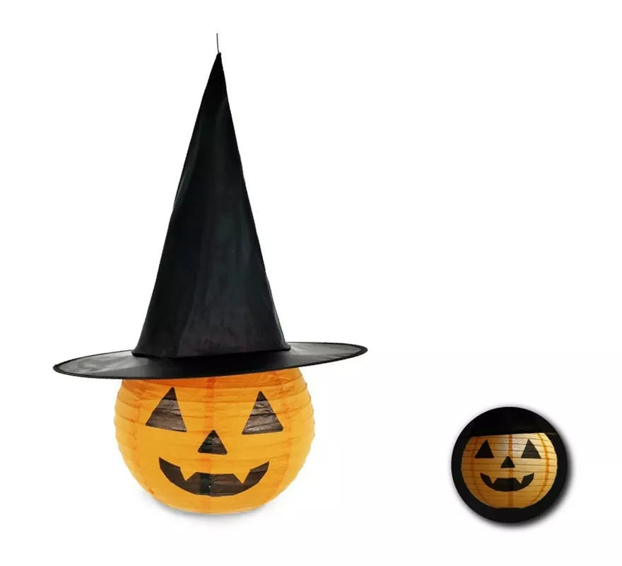Translation missing: it.Farol Calabaza con sombrero con luz de 54X38X38 cm