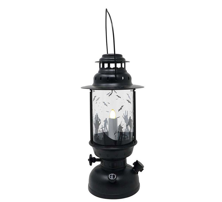 Translation missing: it.Farol Negro con Vela con Luz de 30 cm