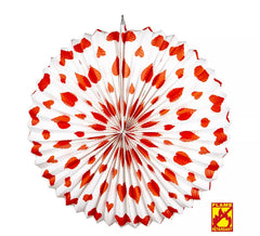 Lanterna Cuori Rossi Ignifugo 36 cm/dm