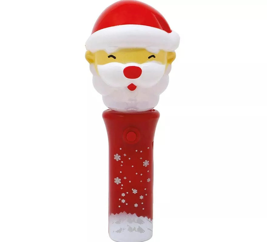 Translation missing: it.Figura de Papá Noel con varita, luz y cuerda de 13 cm