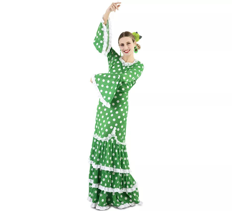 Translation missing: it.Flamenca Verde con lunares para mujer