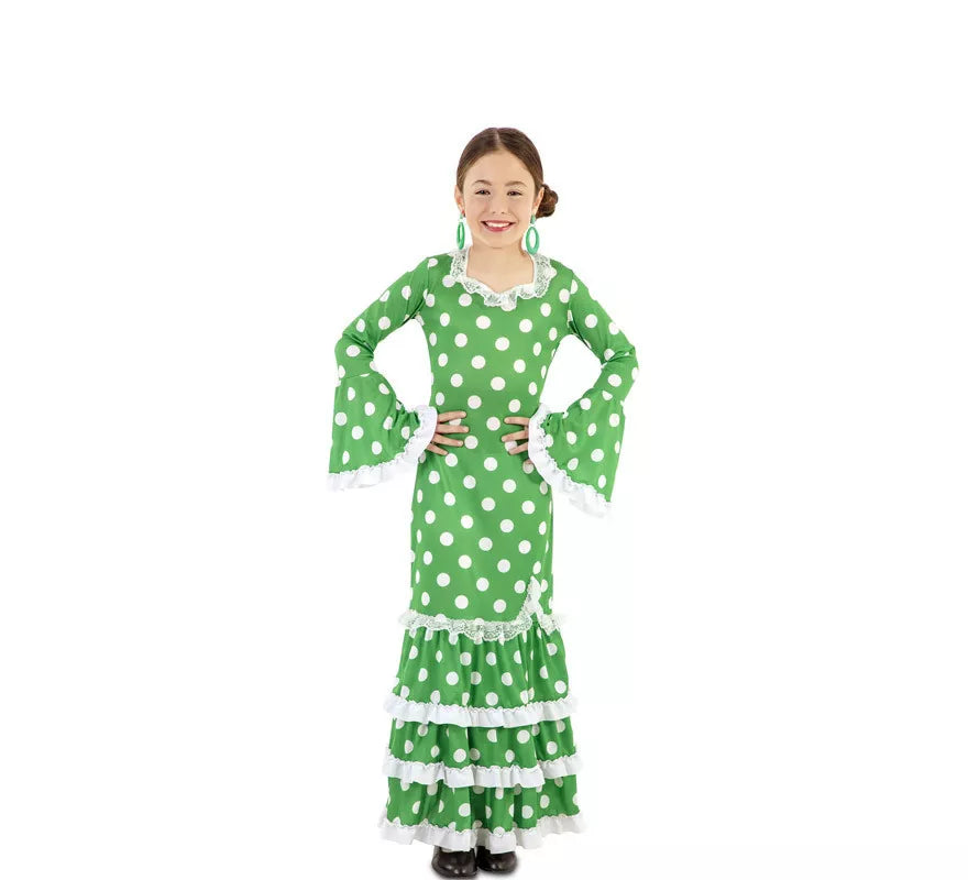 Translation missing: it.Flamenca Verde con lunares para niña