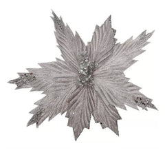 Fiore di Natale in argento da 25 cm