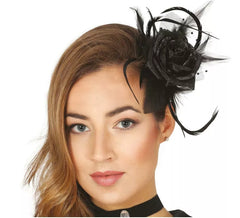 Fiore nero per la clip di capelli