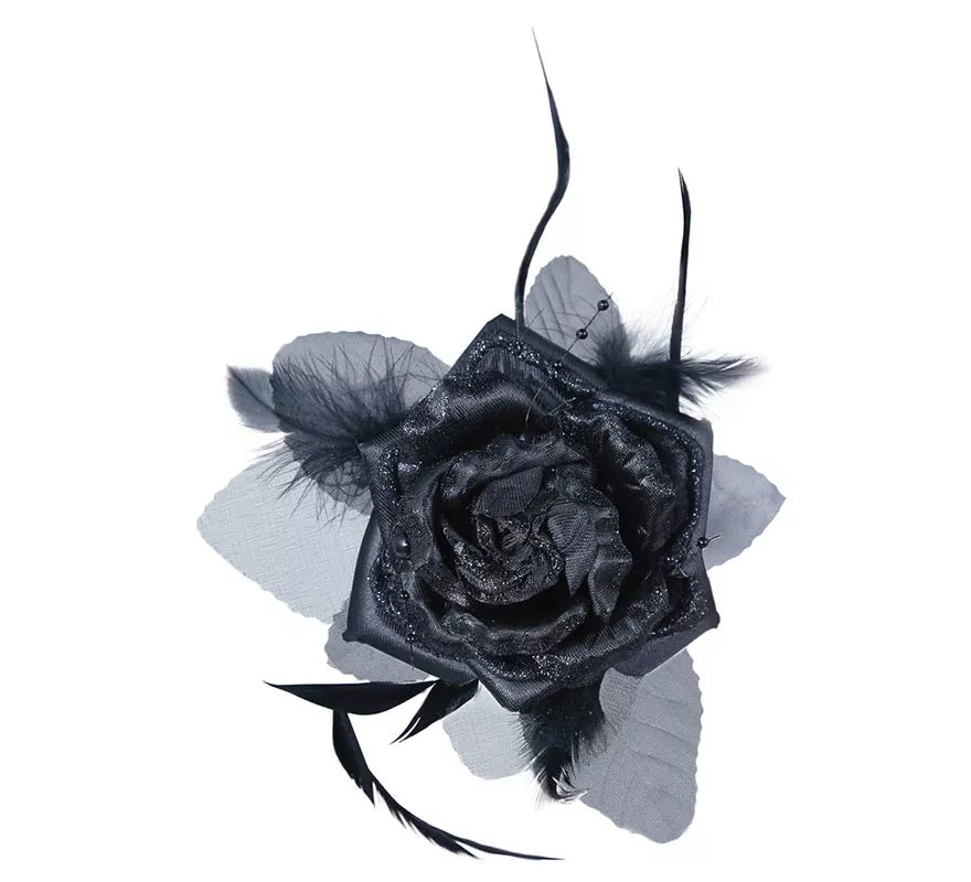Translation missing: it.Flor Negra para Pelo con Clip