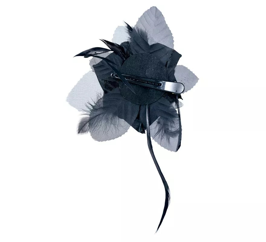 Translation missing: it.Flor Negra para Pelo con Clip