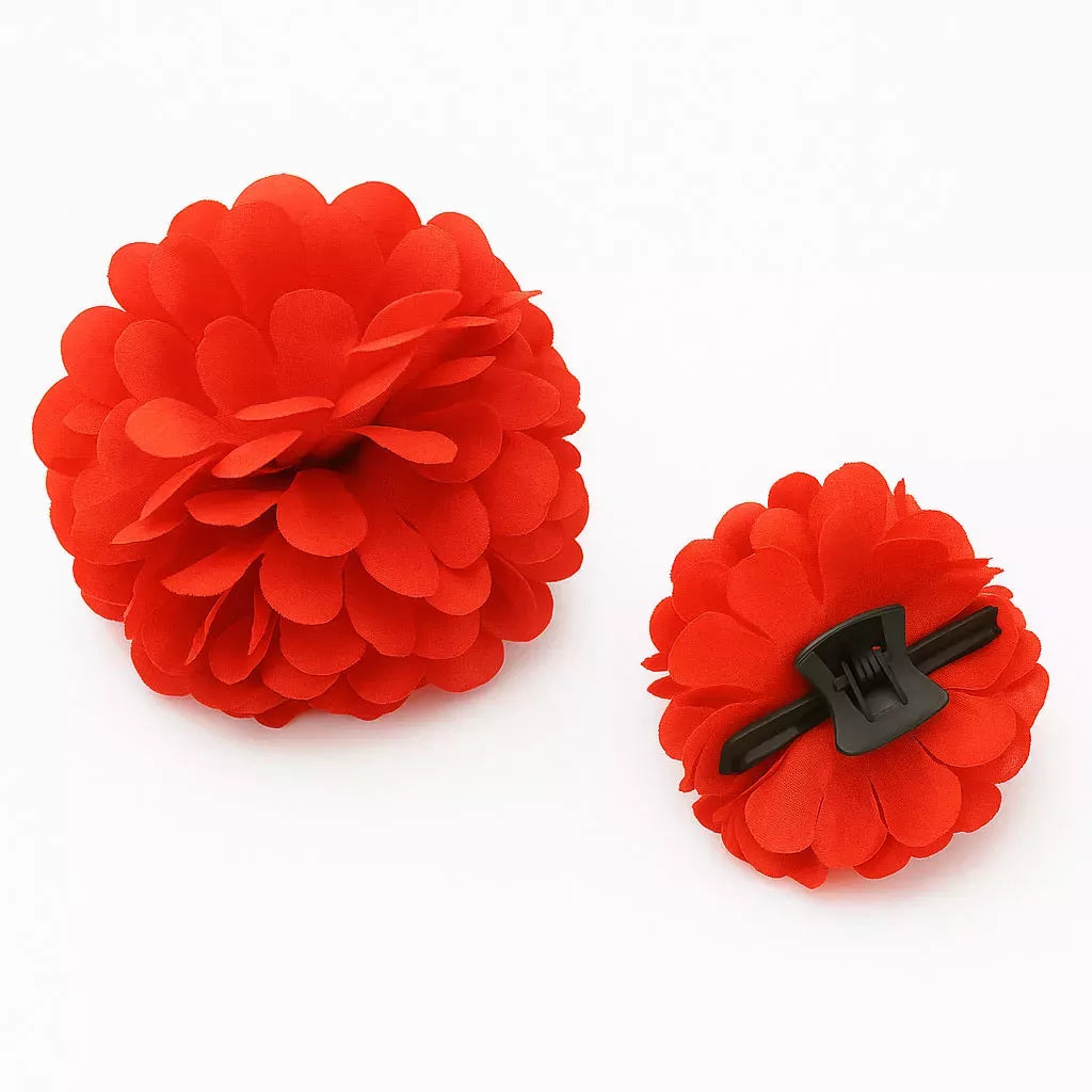 Flor Sevillana o Chulapa de 8 cm con pinza en varios colores