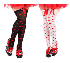 Medias liga con corazones talla única 2 surtidos