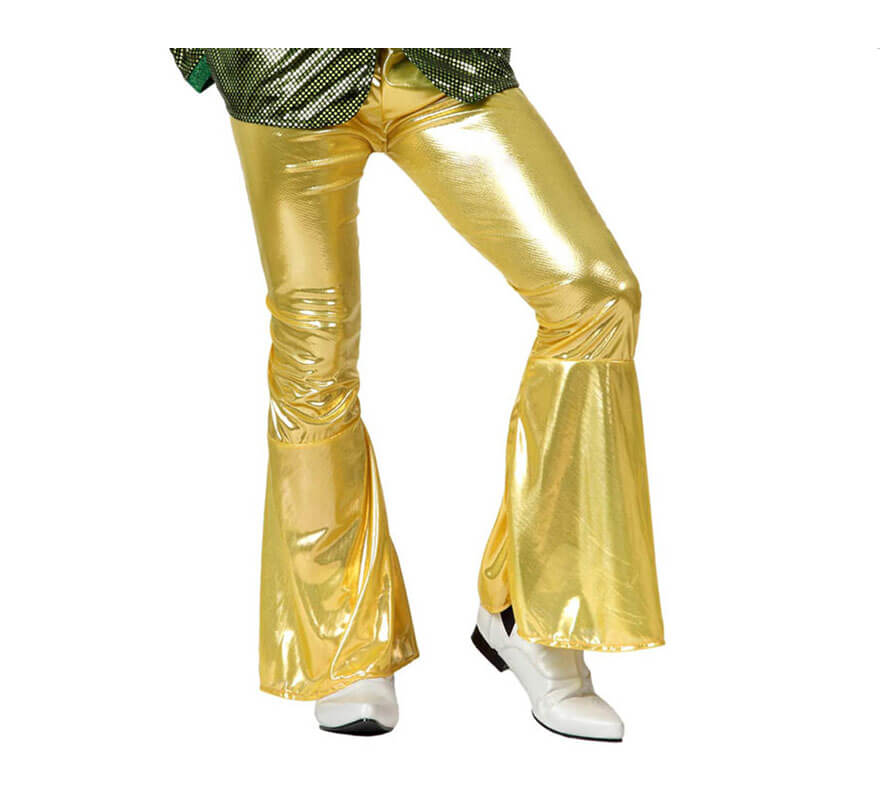 Translation missing: it.Pantalón de campana de la Disco dorado para hombre