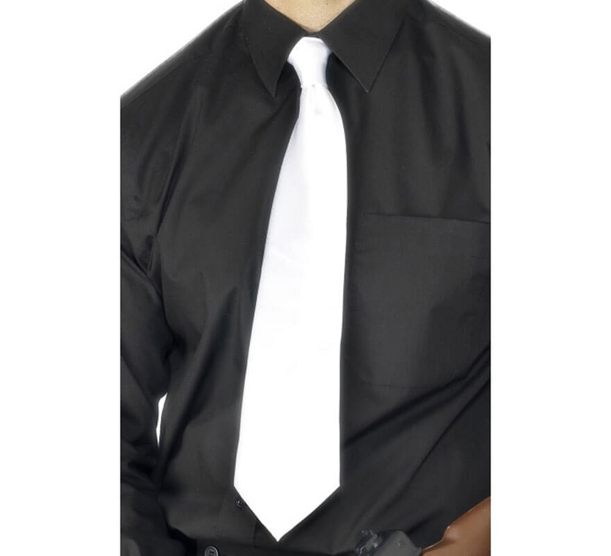 Translation missing: it.Corbata Gánster Deluxe color Blanco