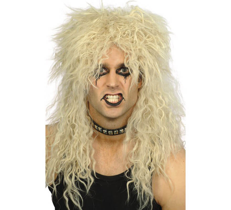 Translation missing: it.Peluca Melena Hard Rock Rubia de los Años 80 para Hombre