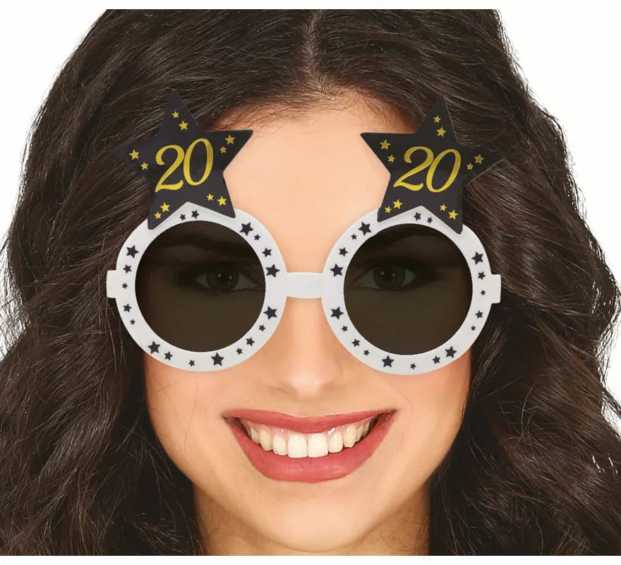 Translation missing: it.Gafas Blancas con Estrellas 20 Años Cumpleaños y Aniversarios