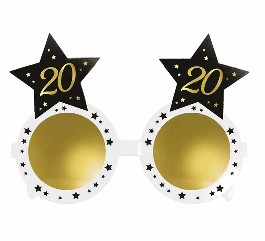 Translation missing: it.Gafas Blancas con Estrellas 20 Años Cumpleaños y Aniversarios