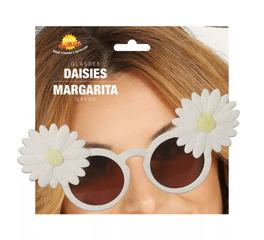 Gafas Blancas con Margaritas