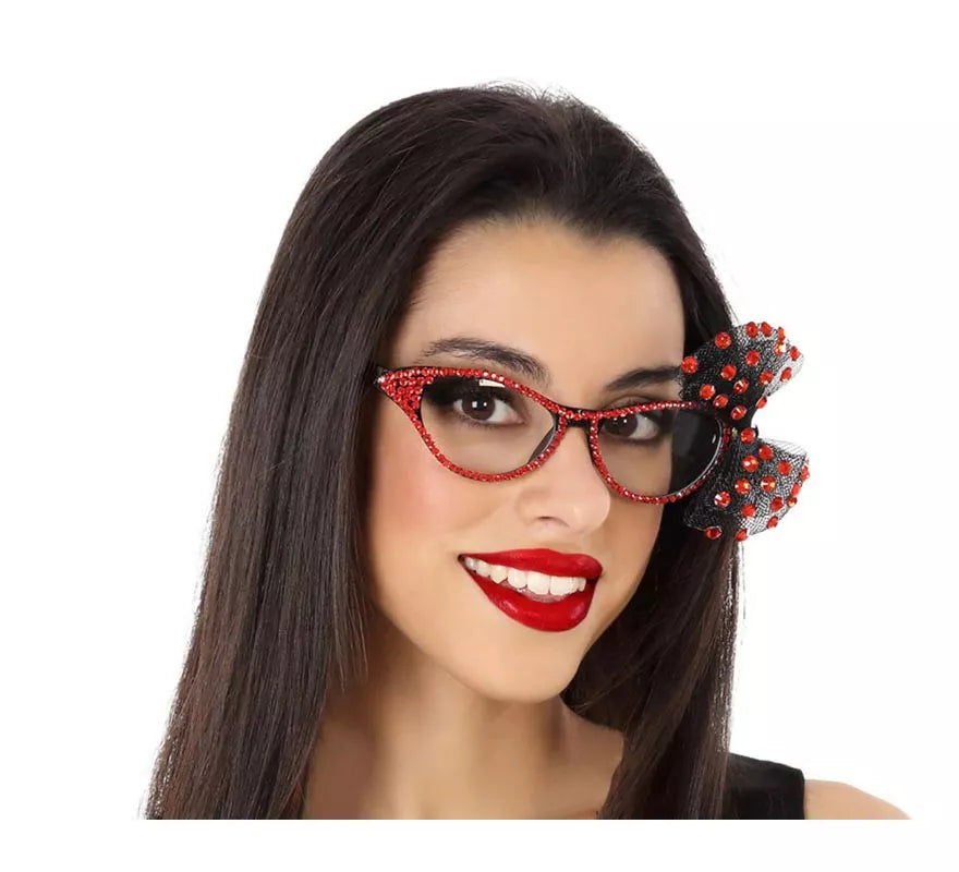 Translation missing: it.Gafas Brillantes Rojas con Lazo