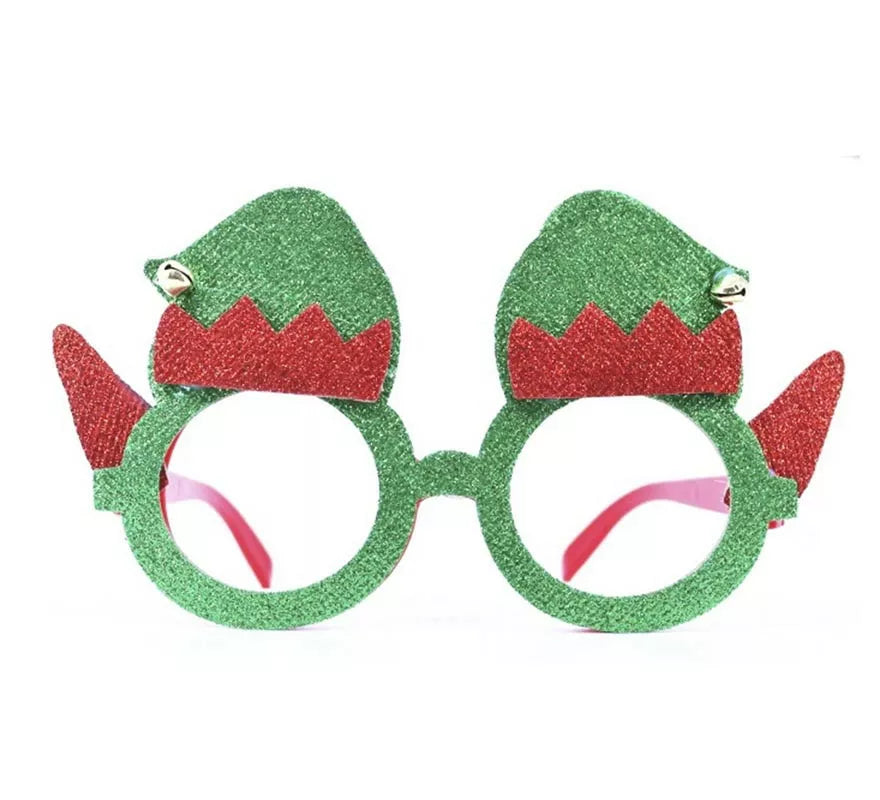 Translation missing: it.Gafas de Elfo Ayudante de Papá Noel con brillantina