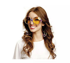 Occhiali hippy con orecchini