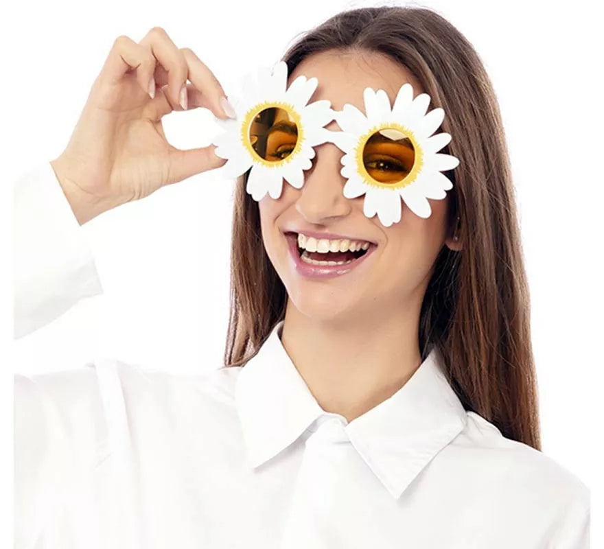 Gafas de Hippies Margaritas adulto de 18x9,5 cm