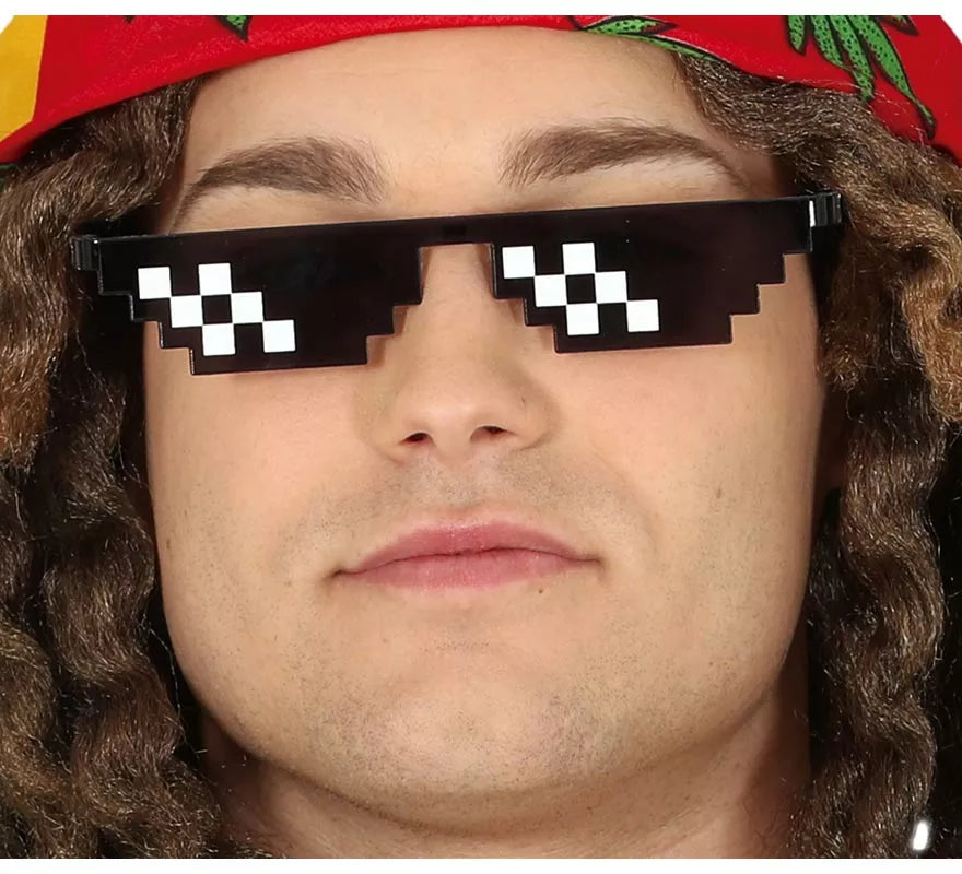 Gafas de Pixel Negro y Blanco