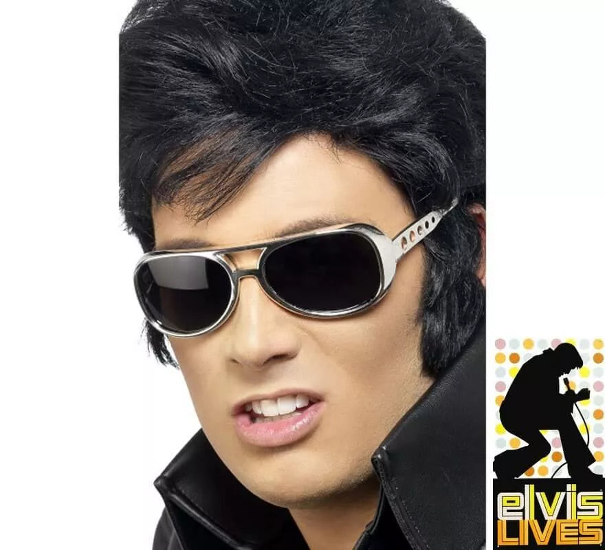 Translation missing: it.Gafas de Sol auténticas de Elvis Presley montura Plateada