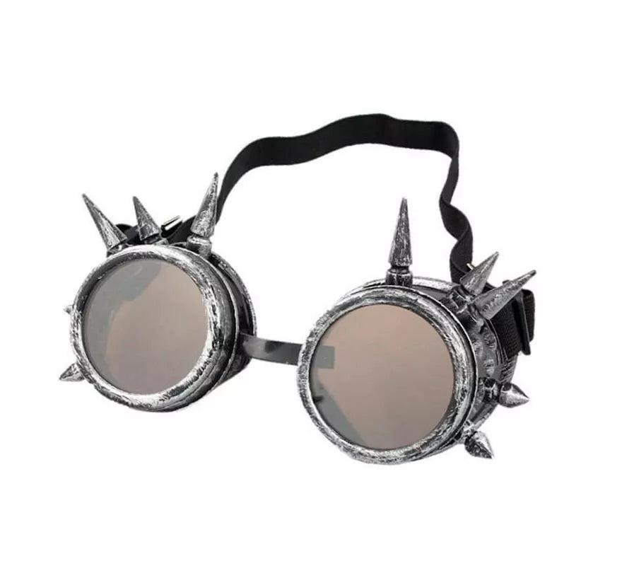 Translation missing: it.Gafas de Steampunk plateada con púas