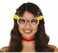 Gafas Divertidas de Reno de Navidad