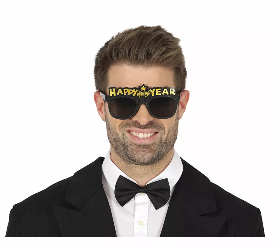 Translation missing: it.Gafas Happy New Year negras adulto